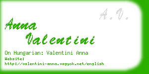 anna valentini business card